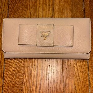 Prada Saffiano leather ribbon long wallet